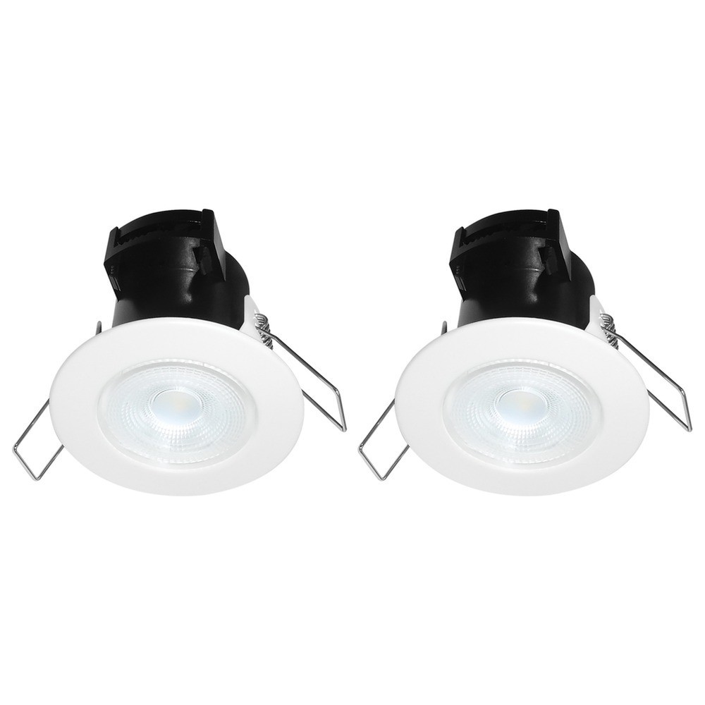 2 x Eterna KFIRE4WH LED Dimmable Fire Rated Downlights 4000K 5W (White)