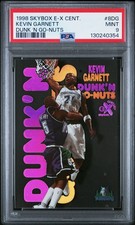 1998 SKYBOX E-X CENTURY DUNK 'N GO-NUTS #8DG KEVIN GARNETT PSA 9