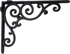 Comfy Hour Vintage Cast Iron Wall Mount Plant Hanger Bracket, Black, Outdoor