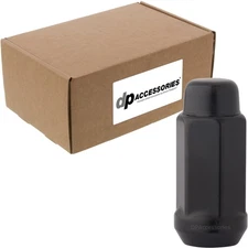 Black 9/16-18 Lug Nuts For Aftermarket Wheels - Closed End XL Bulge - Box of 80