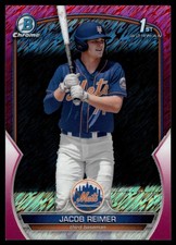 2023 Bowman Chrome JACOB REIMER FUCHSIA SHIMMER REFRACTOR 181/199 METS 1ST
