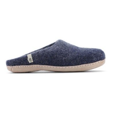 egos Filz Pantoffel Hausschuh slip on simple aus Schafwolle Blue