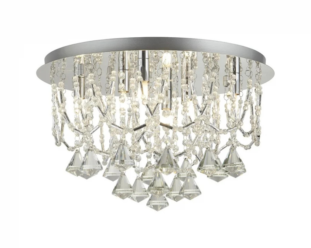 Ceiling Light Clear Mela 6 LED Pyramid Chrome Searchlight 9986-6CC
