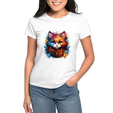 CafePress Cute Cat Watercolor T Shirt Women's T-Shirt 1162231089 
