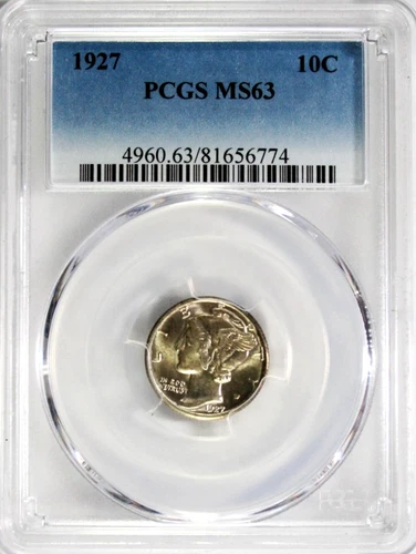 1927 Mercury Dime PCGS MS-63 #GA6-74 "90% Silver"