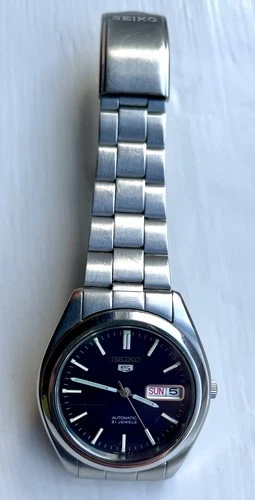 Vintage Seiko 5 Automatic Date 7S26-0060 Blue Face Steel Bracelet Spares Repair