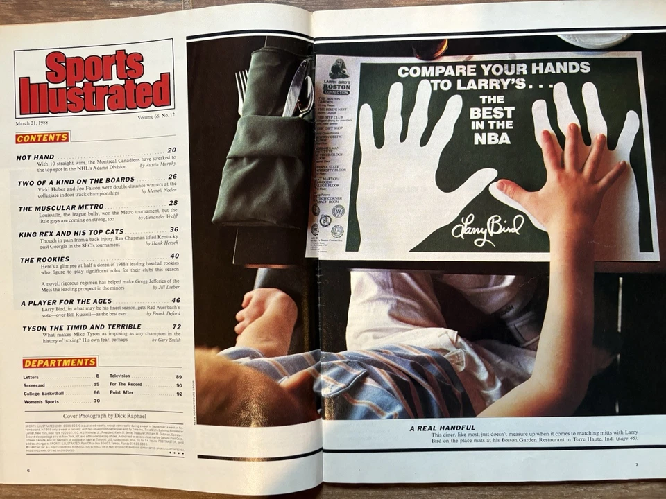 LARRY BIRD Signed/Auto SPORTS ILLUSTRATED March 21, 1988 *PSA/DNA COA* HOF - Image 3 of 4