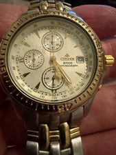 Citizen Chronograph WR100 Two Tone Textured Dial Date Quartz 0510-K13033 Watch