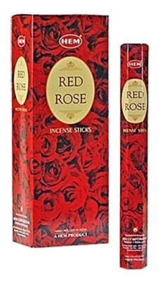 Hem Red Rose Original HEM Räucherstäbchen große Packung 6 x 20  Stück