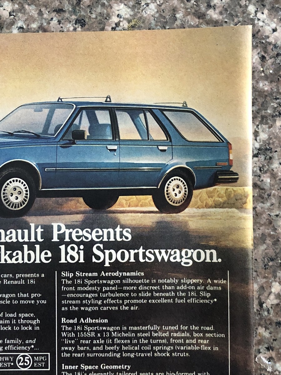1981 Renault 18i Sportswagon Station Wagon PRINT AD Bosch Fuel