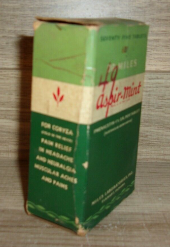 Antique 1920's Dr. Miles Aspir-mint Phenacetin 1.5Gr Per Tablet 75 Tablet Bottle - Picture 9 of 11