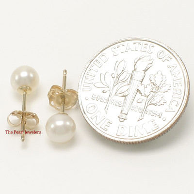 Ohrstecker AAA 4 4,5 mm hochglänzende weiße Zuchtperlen