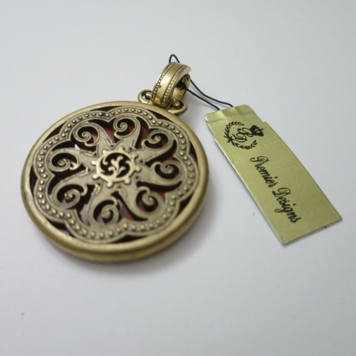 Premier Designs Renaissance Gold Jaspis Enhancer Kleidung 3 Wege Anhänger unverbindliche Preisempfehlung des Herstellers 43 $