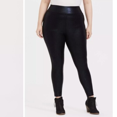 Torrid size 3X Black Reptile Pixie Skinny Studio Luxe Ponte High-Rise Pants 