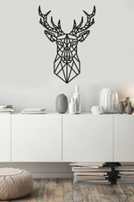 Wand-Dekor | Hirsch-Wanddeko aus Metall | 86x64 cm | Hirschkopf Geweih Deko #25