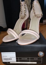 Chunky Chain Ankle Strap Block Heel Sandal