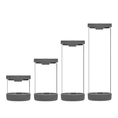 Stapelbare Vorratsdose aus Glas, mit luftdichter Entlüftung & Silikonboden