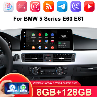 12.3'' Apple CarPlay Car Stereo GPS SWC For BMW 3/5 Series E90 E91 E60 E61 CCC DE