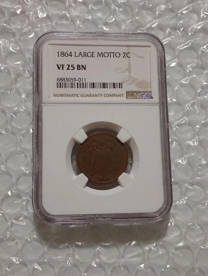 USA 2 Cents, Union Shield 1864, NGC VF 25 BN - Image 2 of 4