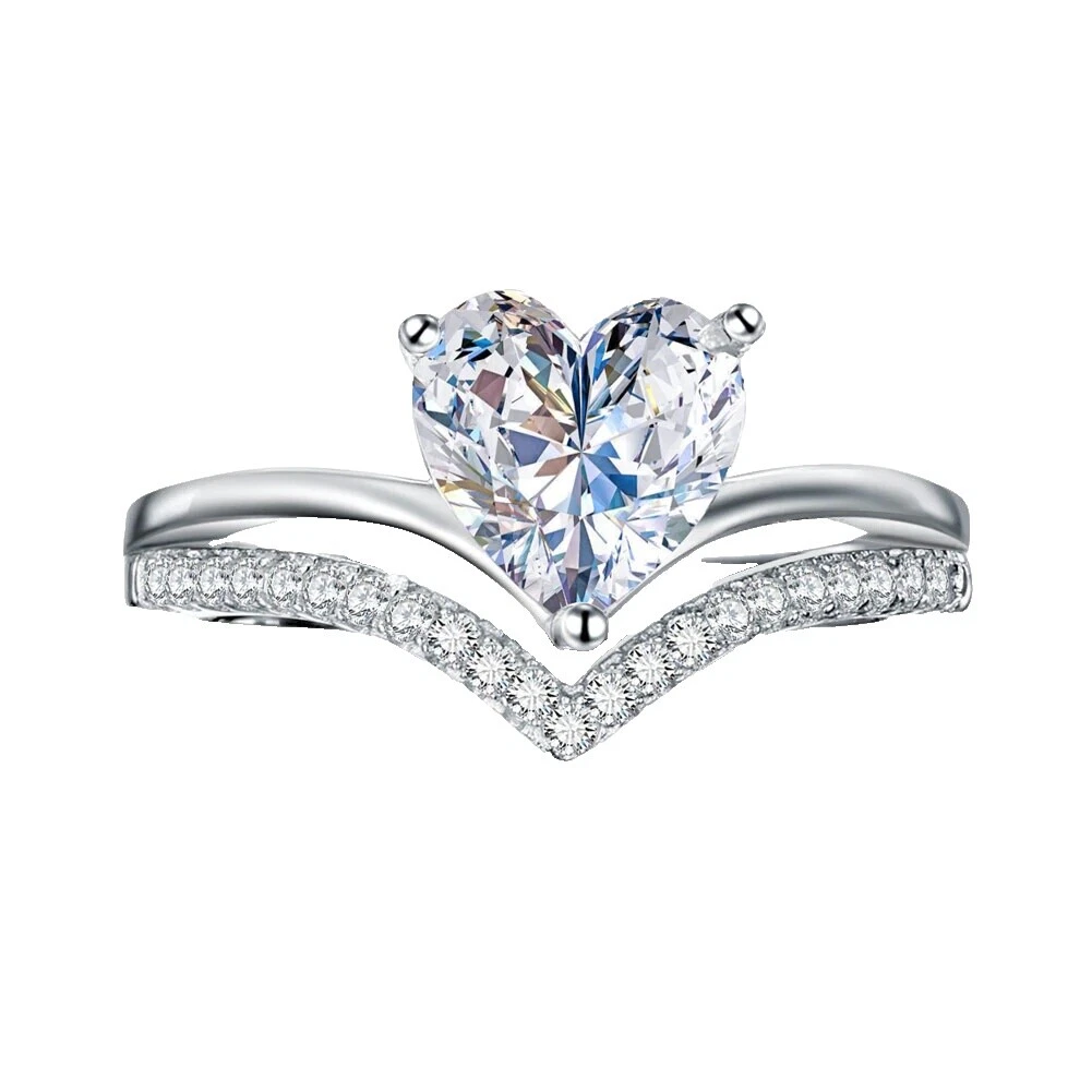 Anillos de moda banda de corazón