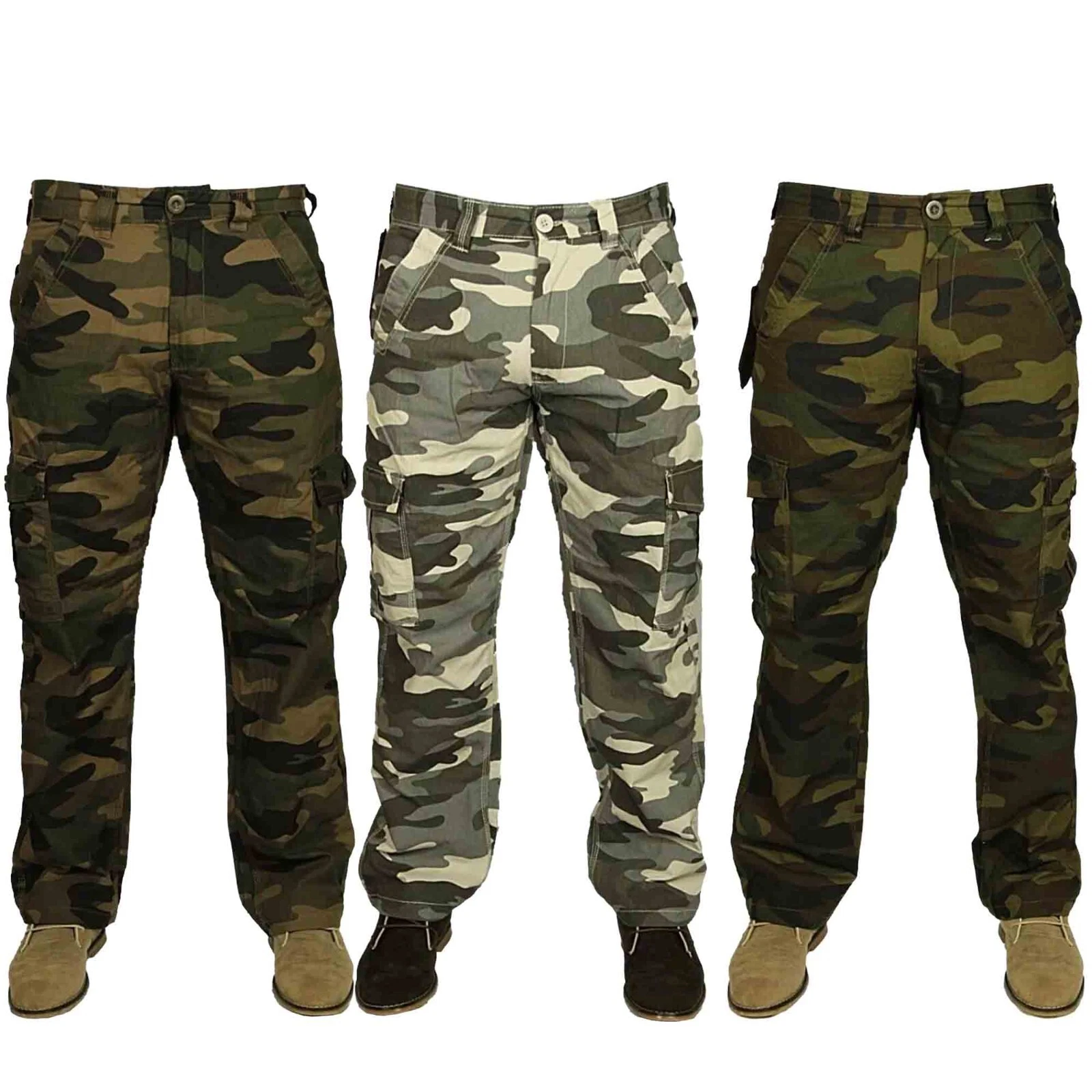 Mens Military Cargo Trousers Workwear Camouflage Cargo Combat Trousers for Men