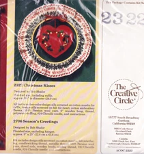 Stamped Embroidery Kit:  Christmas Kisses Wreath Heart Creative Circle 2322