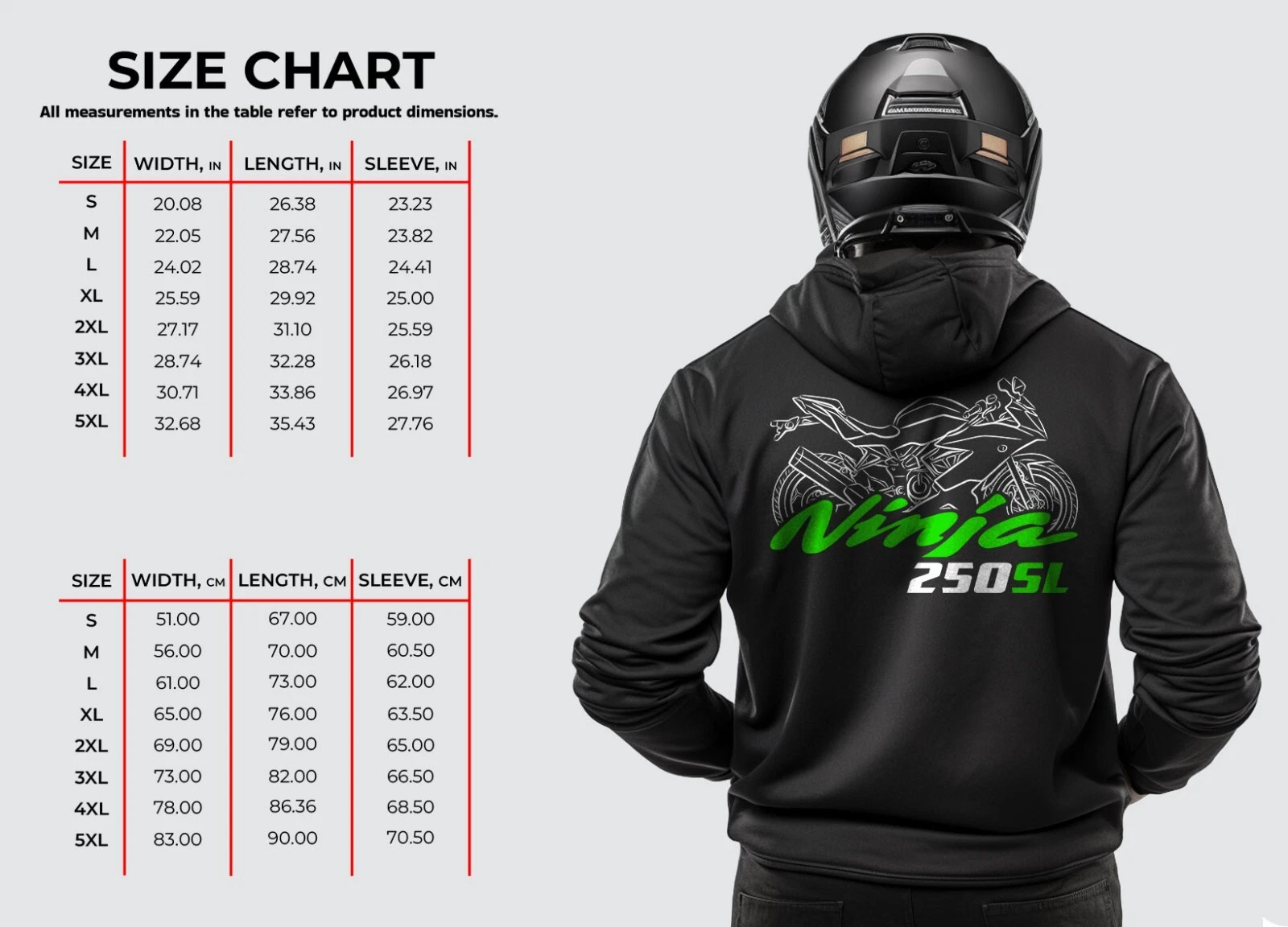 Kawaasakii Ninja 250SL 2014-2024 - Motorcycle Hoodie Pullover for Riders