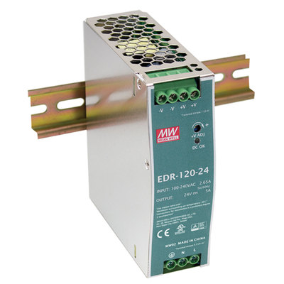Mean Well EDR-150-24 Single Output Industrial DIN Rail Power Supply 24 Volts 6.5