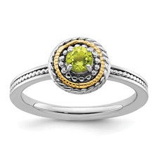 Silver 14k Stackable Expressions Peridot Ring QSK921