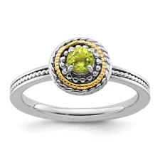 Silver & 14k Stackable Expressions Peridot Ring QSK921