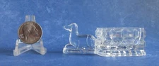 Vintage Central Glass Dog and cart or basket clear pattern open salt cellar