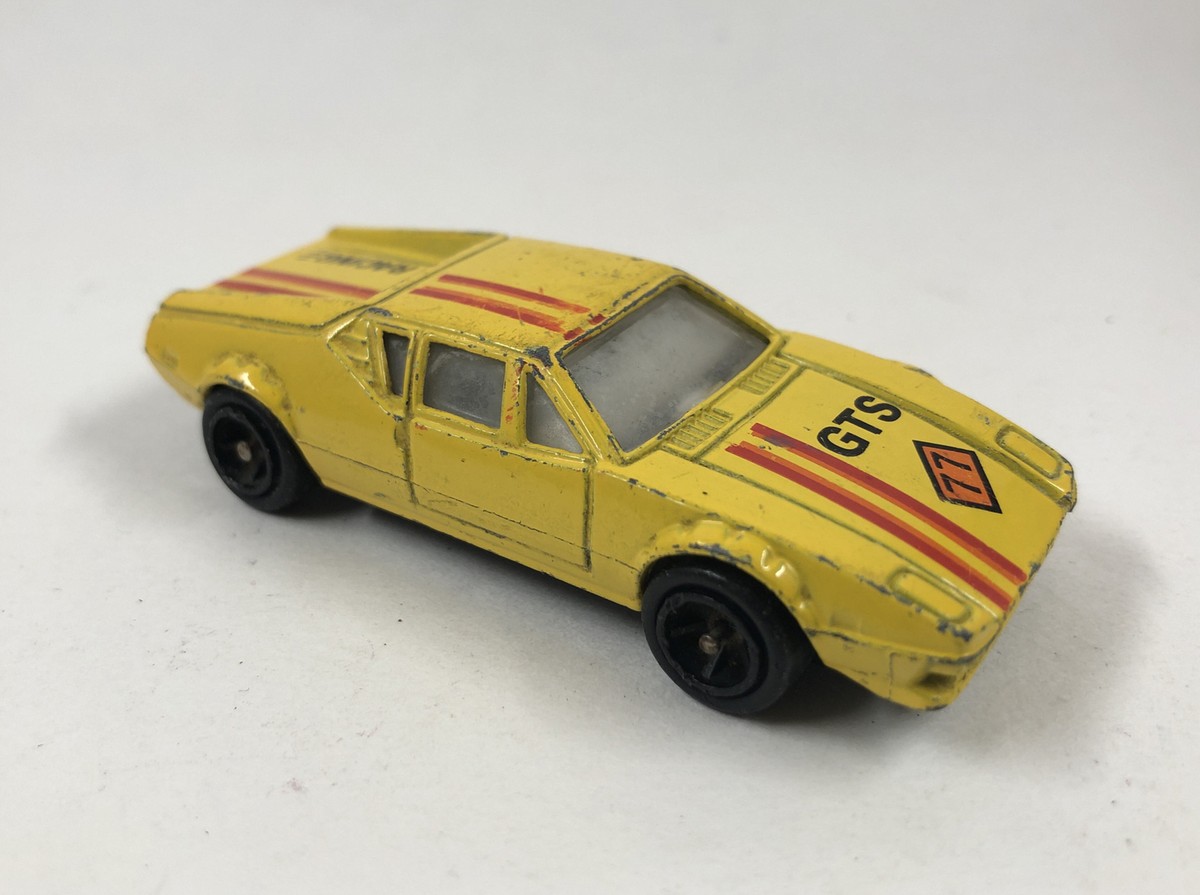 Yellow De Tomaso Pantera GTS 77 RACING, Die-Cast Metal Car Model