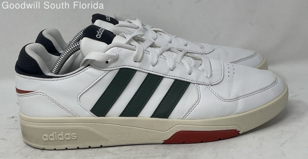 Adidas Men's Courtbeat GX1743 White Green Lace-Up Sneaker Shoes Size 10.5