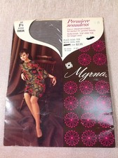 Vintage Stretch Nylons Garter Stockings Myrna Hose Seamless Sz 8 1/2 CHARCOAL