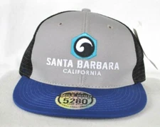 *SANTA BARBARA CALIFORNIA* Surfing Trucker mesh Flat brim Ball cap hat *OURAY*