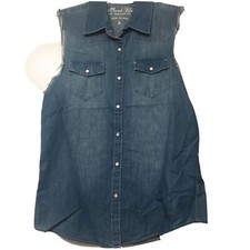 denim sleeveless Button-up shirt Size S