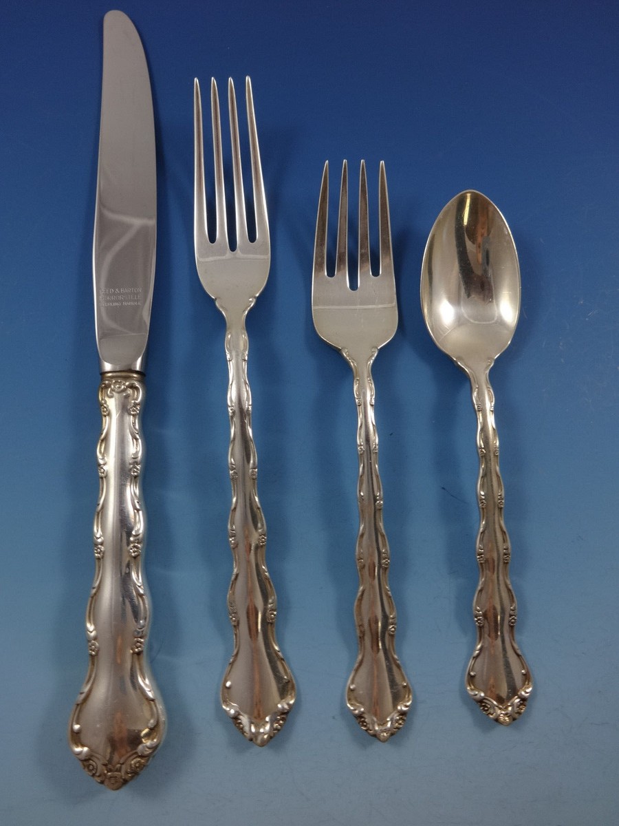 USA製　REED&BARTON ステンレスカトラリー44本　リード＆バートン Tara by Reed and Barton Sterling Silver Flatware Set For 8 Service