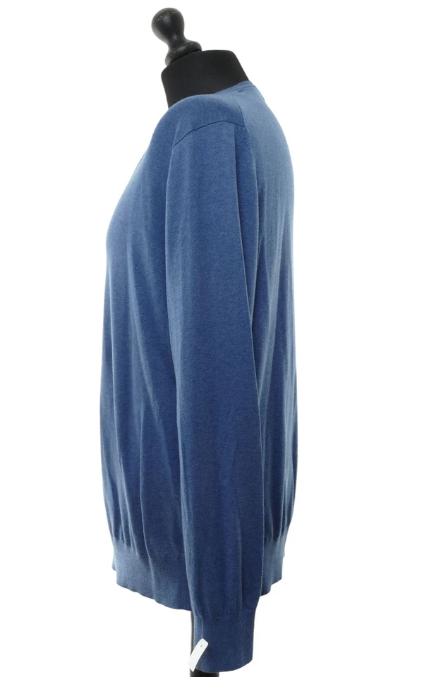 Gutteridge Herren Pullover Pulli XL blau leicht V-Ausschnitt mit Kamelhaar - Bild 4 von 4