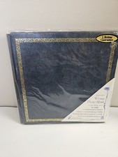 Vintage Webway Photo Album Blue Gold New W-200A W/ Press-n-Stick Pages