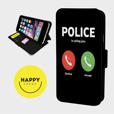 POLIZEI FEDS RUFT SIE AN - Kunstleder Klapp Handy Hülle Cover - iPhone/Samsung