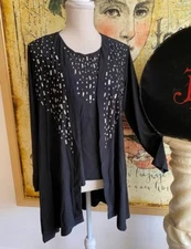 Antthony Black Diamond Touch Jersey Knit Party Jacket Tank Set S New Party