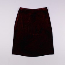 Women's Vintage Class Roberto Cavalli Velour Silk Blend Red Midi Skirt Size US8
