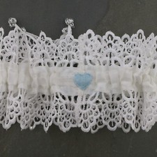 legant Guipure Lace Wedding Garter  Ivory or White  Handmade in England