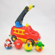 Playskool Weebles 2003 Firetruck Fireman Fire Hydrant Lights & Sound Lot of 5