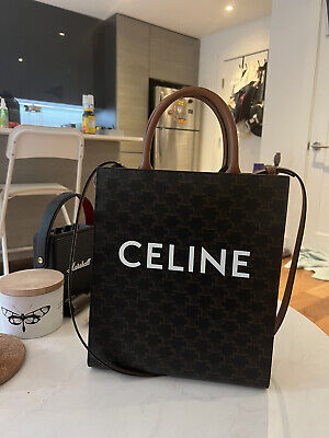 Celine Vertical Cabas Triomphe Mini White