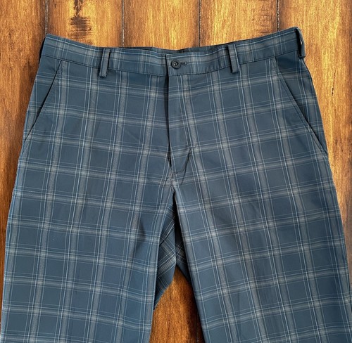 Nike Golf Tour Performance Plaid Golf Pants Mens 34x34 Teal Dri-Fit - Picture 2 of 7