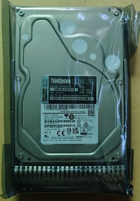 NEW Lenovo ThinkSystem 00YK031 7XB7A00042 2TB 7.2K SAS 12G 3.5" HDD Hard Drive - Image 3 of 4