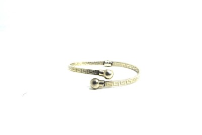 Roberto Magi Sterlingsilber griechischer Schlüssel Design aufklappbarer Bypass Armreif Armband
