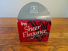 Leggs Sheer Elegance SUNTAN Size A Control Top Sheer Toe Pantyhose Vintage NOS