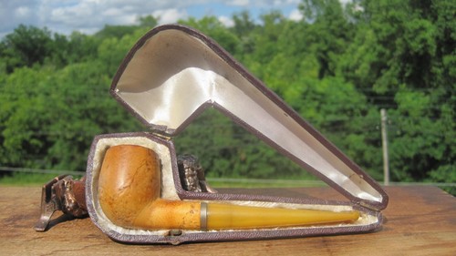 Vintage Genuine Block Meerschaum Austria? Tobacco Smoking Estate Pipe 5.1/4" L - 第 1/23 張圖片